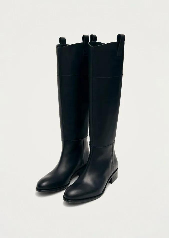 Boots Women ALOHAS Billie Black Leather Boots