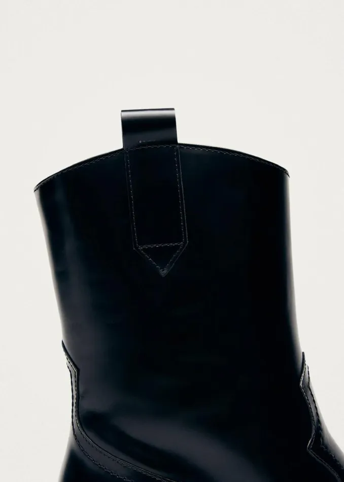 Boots Women ALOHAS Hudson Shimmer Bicolor Black Silver Leather Ankle Boots