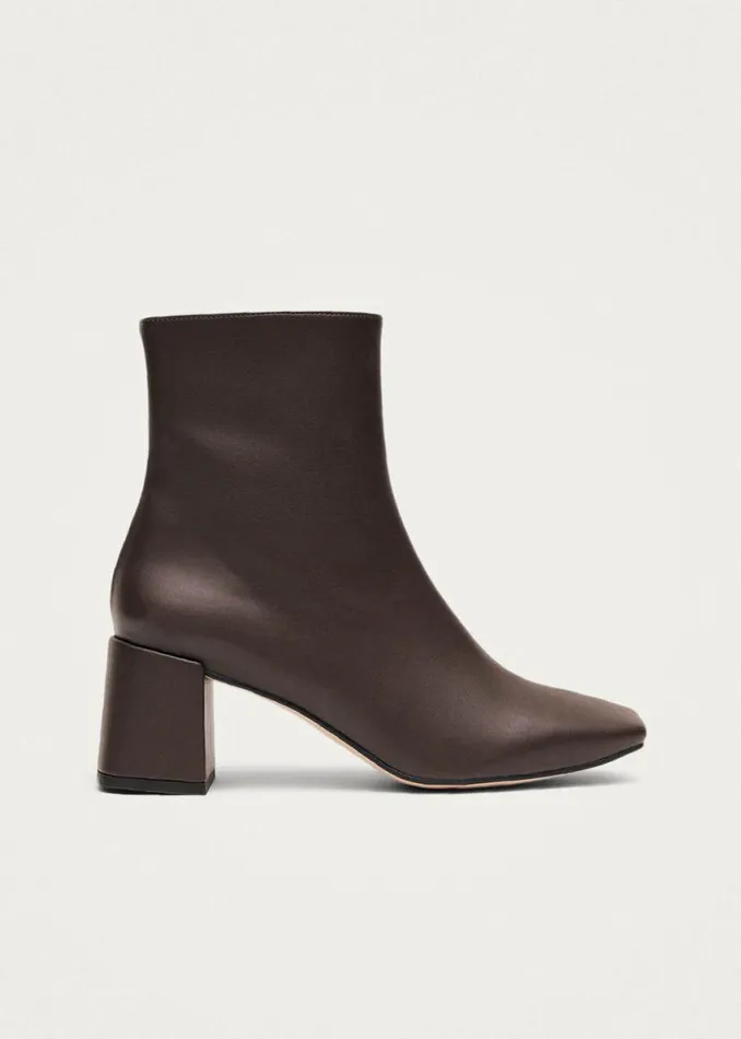 Boots Women ALOHAS Watercolor Umber Brown Vegan Leather Ankle Boots