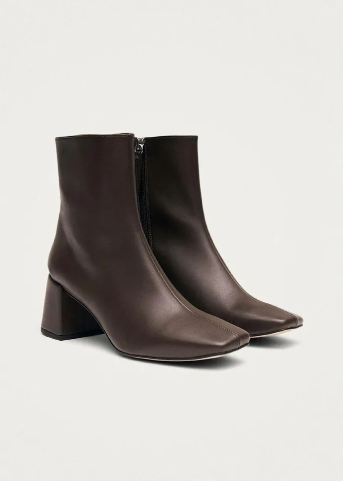 Boots Women ALOHAS Watercolor Umber Brown Vegan Leather Ankle Boots