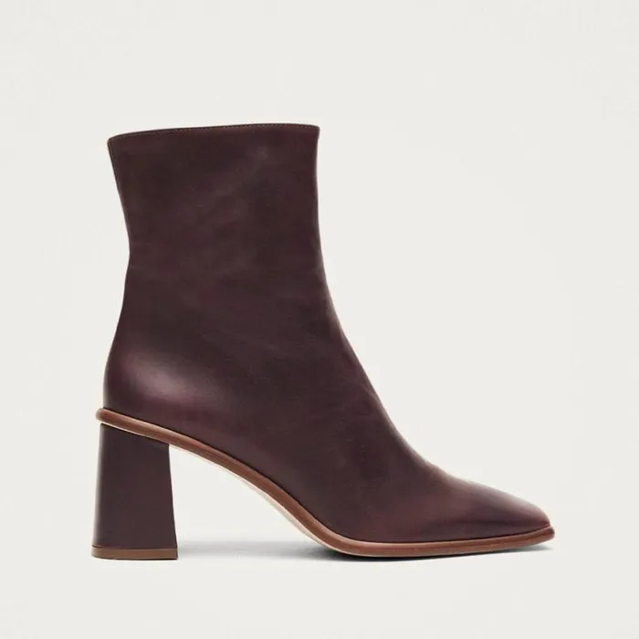 Boots Women ALOHAS West Cape Wine Burgundy Leather Ankle Boots