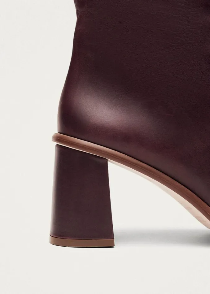 Boots Women ALOHAS West Cape Wine Burgundy Leather Ankle Boots