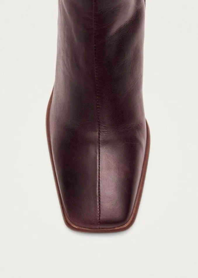 Boots Women ALOHAS West Cape Wine Burgundy Leather Ankle Boots