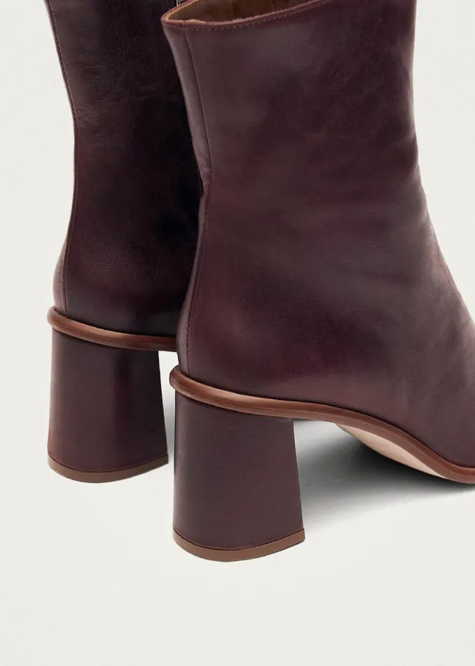 Boots Women ALOHAS West Cape Wine Burgundy Leather Ankle Boots