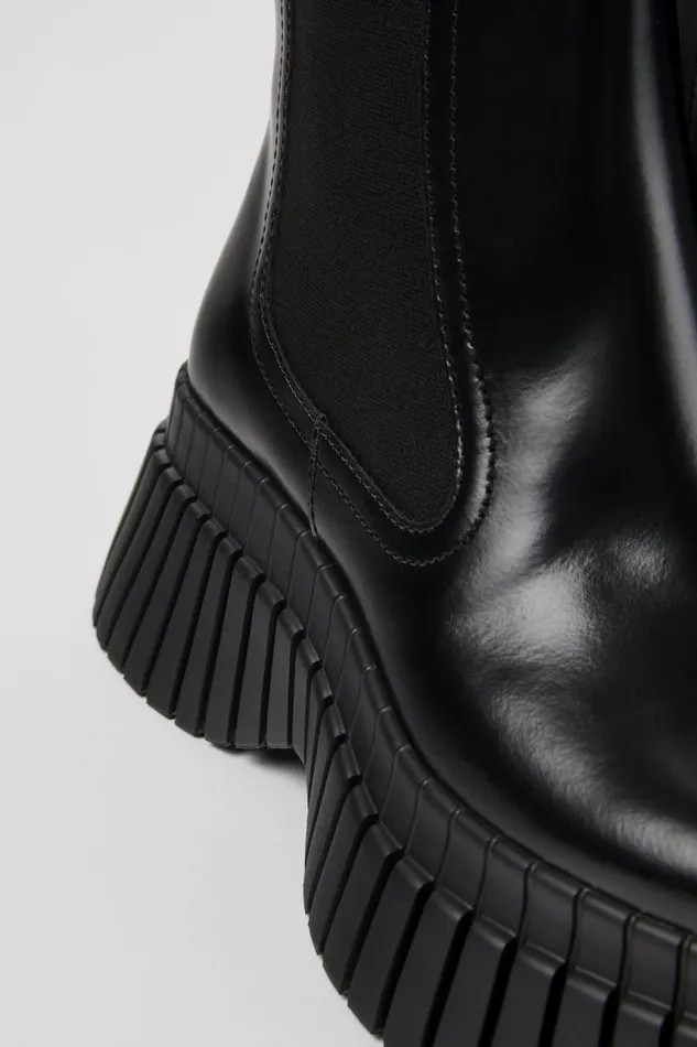 Boots Women Camper BCN Black Leather Chelsea Boots