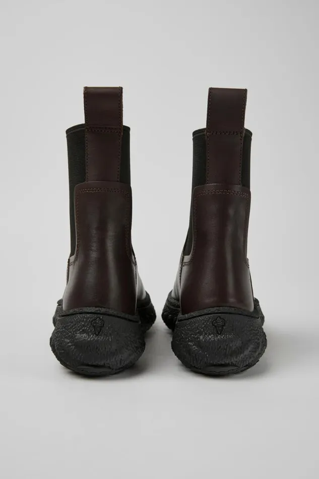 Boots Women Camper Ground MICHELIN Dark Brown Leather Ankle Boots