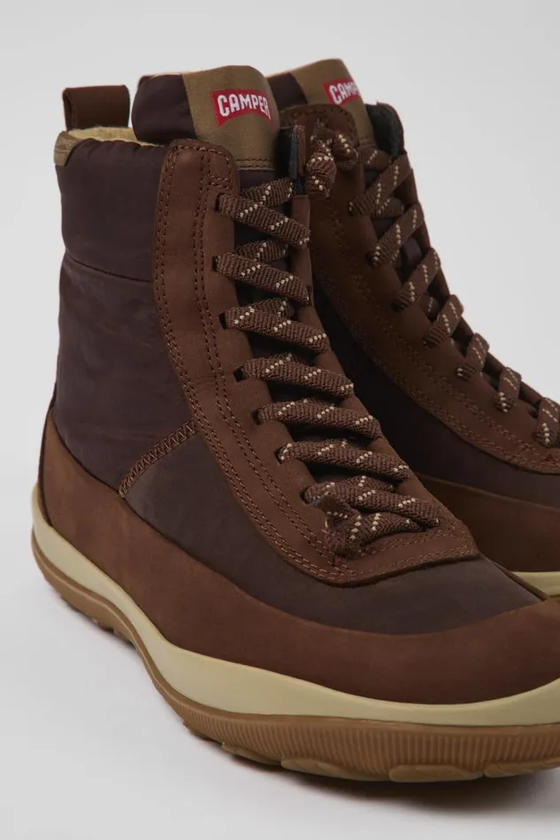 Boots Women Camper Peu Pista MICHELIN Brown Recycled Nylon And Leather Boots