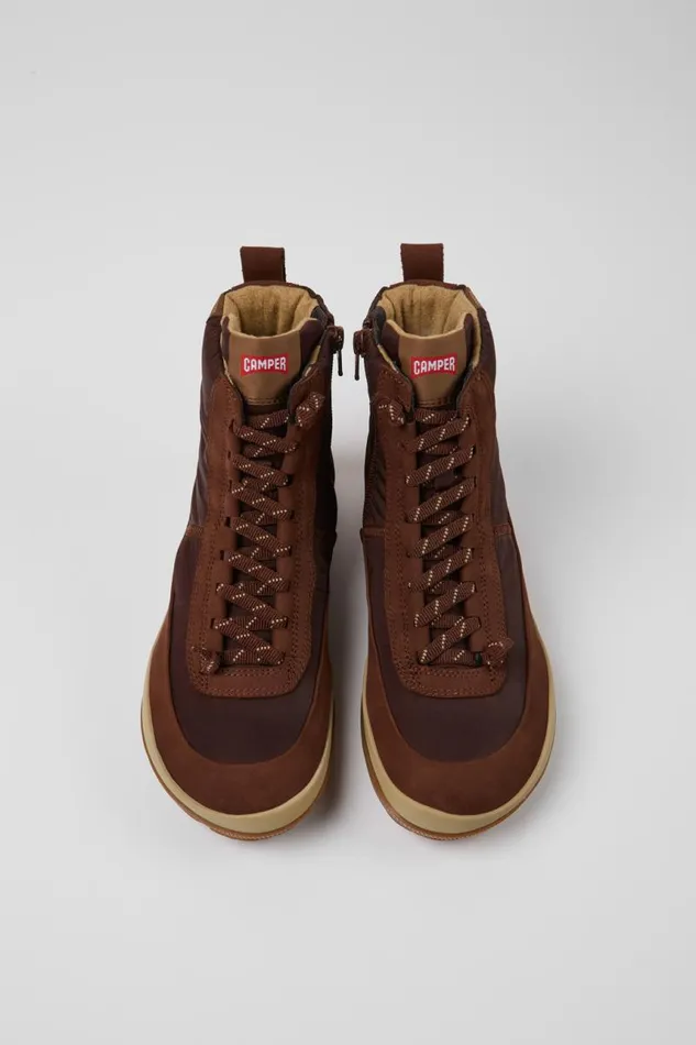 Boots Women Camper Peu Pista MICHELIN Brown Recycled Nylon And Leather Boots Boots Women Camper Peu Pista MICHELIN Brown Recycled Nylon And Leather Boots