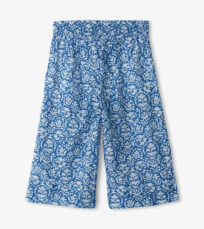 Bottoms Girls Hatley Girls Floral Shibori Cropped Culottes