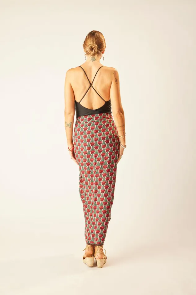 Bottoms Shop Natalie Martin SARONGSCARF Tulip Print Venetian Red