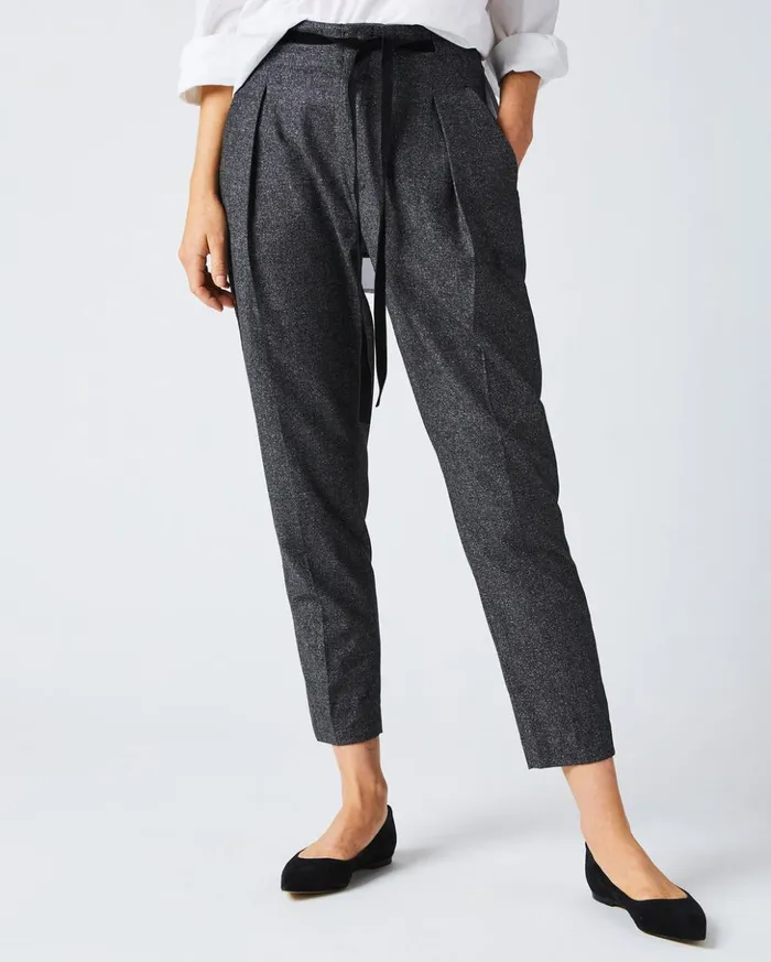 Bottoms Women Billy Reid Tapered Pleat Pant Charcoal