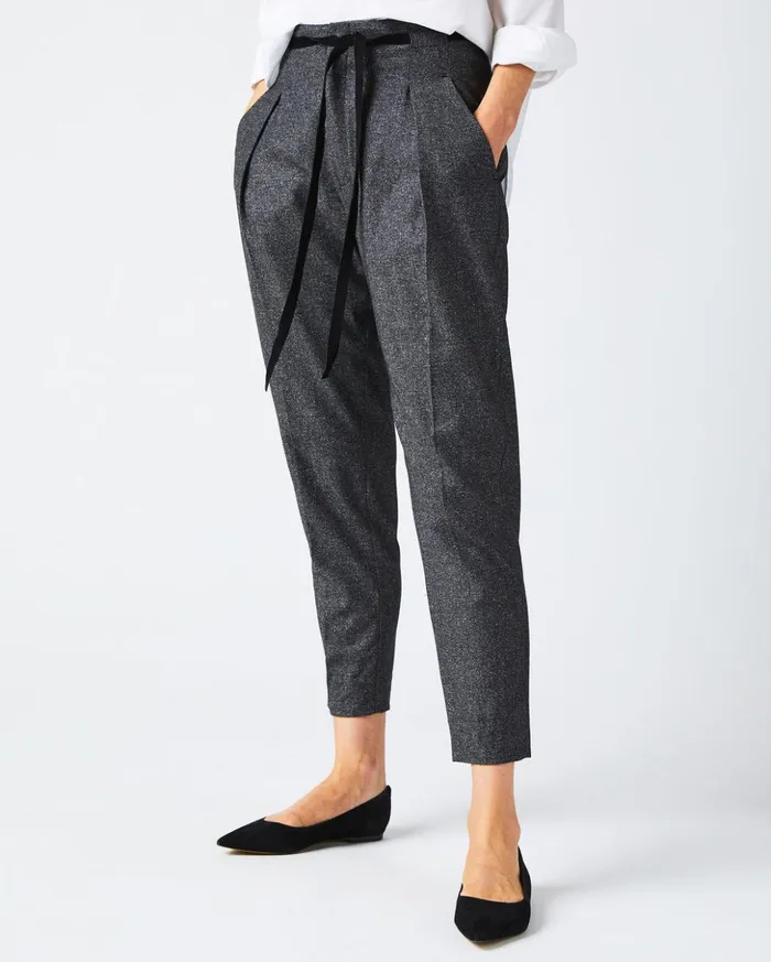 Bottoms Women Billy Reid Tapered Pleat Pant Charcoal