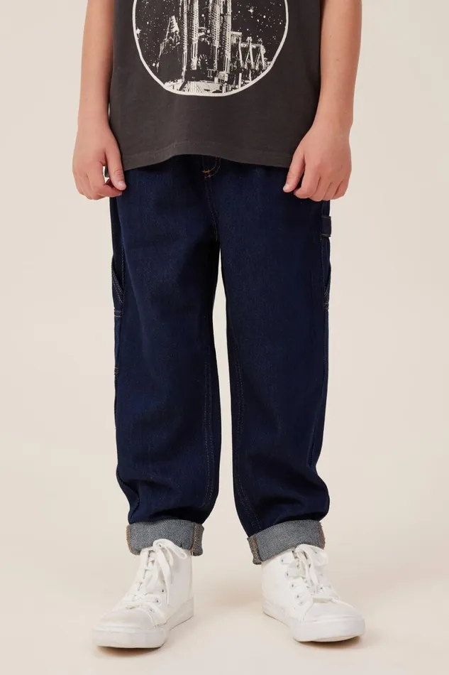Boys 214 Pants and Jeans Cotton On Balloon Fit Worker Jean 90 S Sorrento Dark Blue