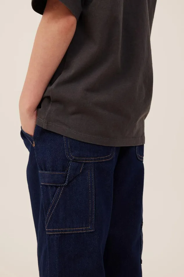 Boys 214 Pants and Jeans Cotton On Balloon Fit Worker Jean 90 S Sorrento Dark Blue