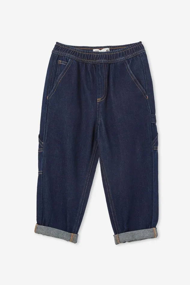 Boys 214 Pants and Jeans Cotton On Balloon Fit Worker Jean 90 S Sorrento Dark Blue