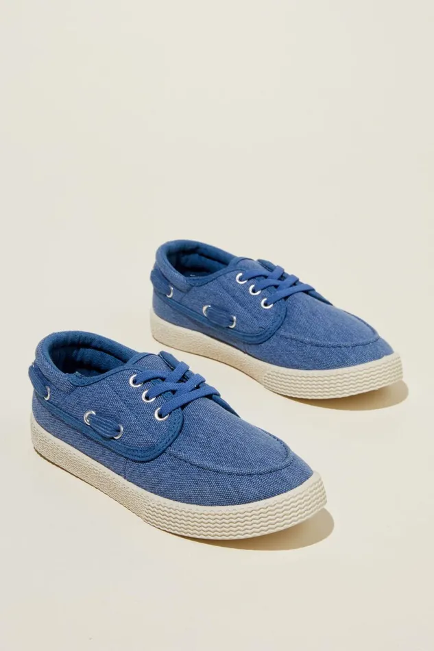 Boys 214 Sneakers Cotton On Billy Boat Shoe In The Navy