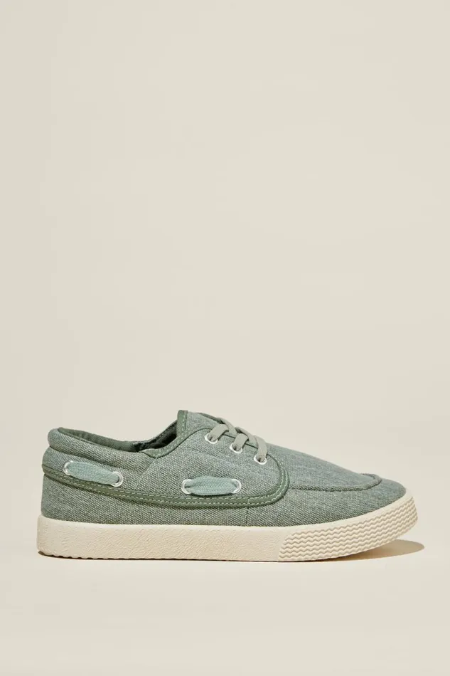 Boys 214 Sneakers Cotton On Billy Boat Shoe Swag Green