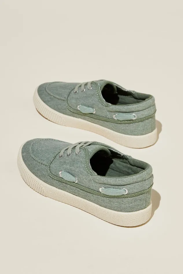 Boys 214 Sneakers Cotton On Billy Boat Shoe Swag Green