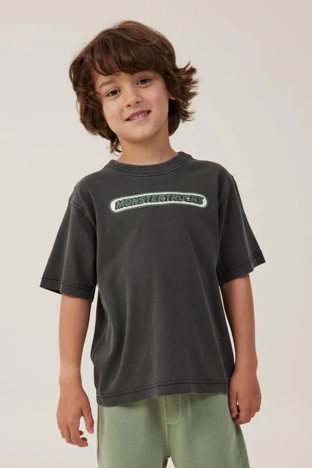 Boys 214 Tops and TShirts Cotton On Jonny Short Sleeve Print Tee Phantommonster Trucks