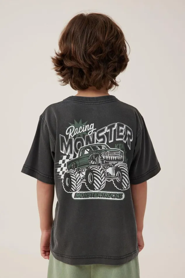 Boys 214 Tops and TShirts Cotton On Jonny Short Sleeve Print Tee Phantommonster Trucks