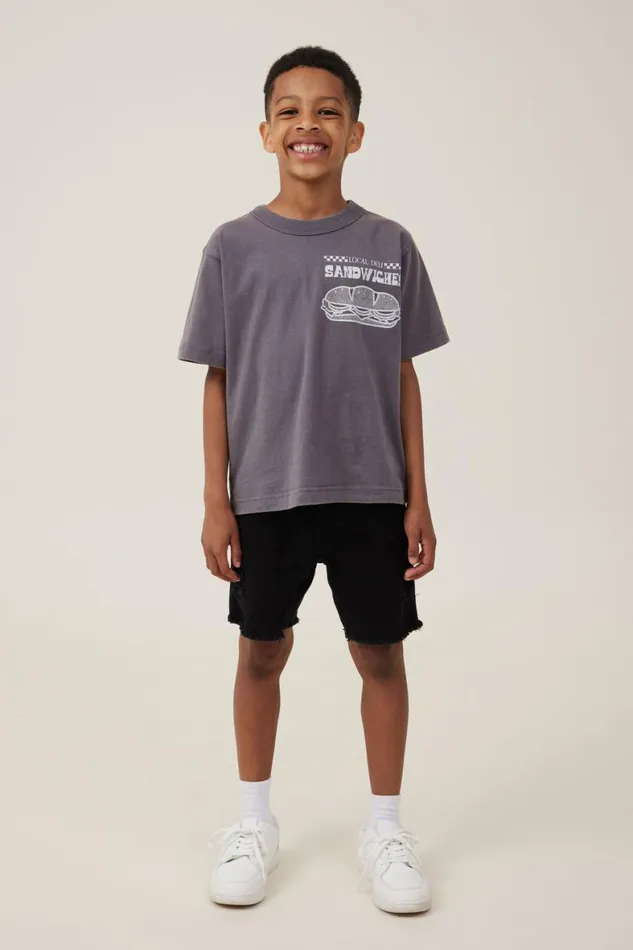 Boys 214 Tops and TShirts Cotton On Jonny Short Sleeve Print Tee Rabbit Greylocal Deli Sandwiches