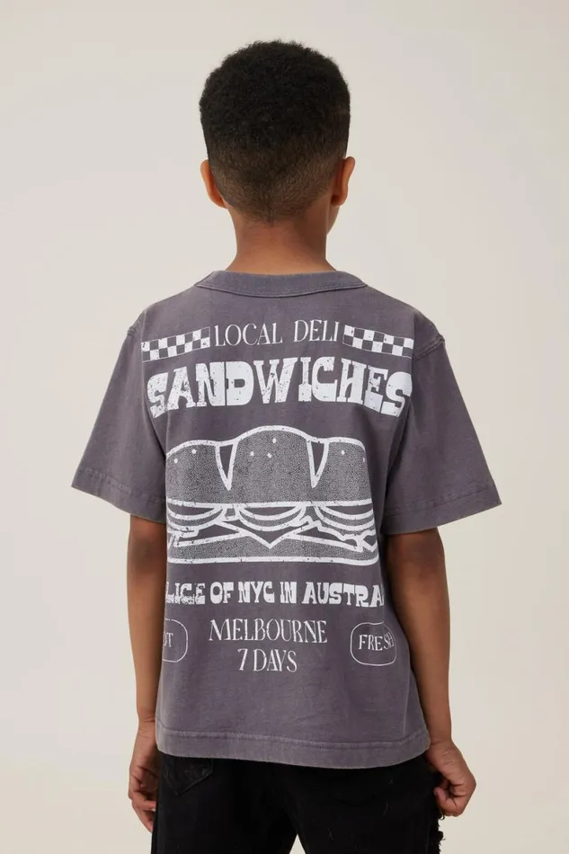 Boys 214 Tops and TShirts Cotton On Jonny Short Sleeve Print Tee Rabbit Greylocal Deli Sandwiches