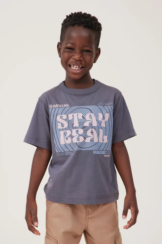 Boys 214 Tops and TShirts Cotton On Jonny Short Sleeve Print Tee Rabbit Greystay Real