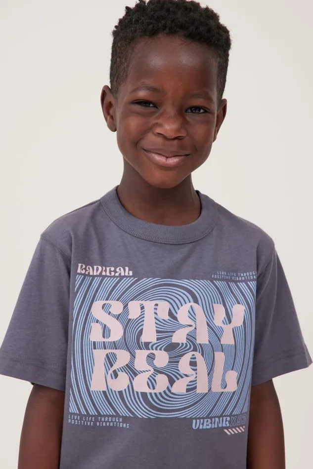 Boys 214 Tops and TShirts Cotton On Jonny Short Sleeve Print Tee Rabbit Greystay Real