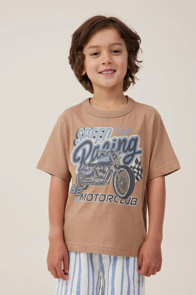 Boys 214 Tops and TShirts Cotton On Jonny Short Sleeve Print Tee Taupy Brownspeed Racing Boys 214 Tops and TShirts Cotton On Jonny Short Sleeve Print Tee Taupy Brownspeed Racing