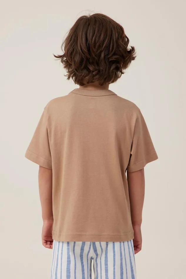 Boys 214 Tops and TShirts Cotton On Jonny Short Sleeve Print Tee Taupy Brownspeed Racing