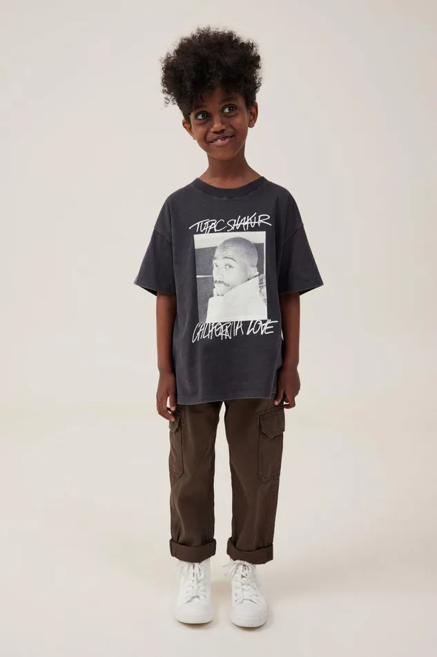 Boys 214 Tops and TShirts Cotton On License Drop Shoulder Short Sleeve Tee Lcn Bra Phantomtupac Face