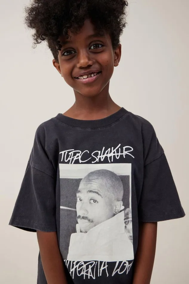 Boys 214 Tops and TShirts Cotton On License Drop Shoulder Short Sleeve Tee Lcn Bra Phantomtupac Face