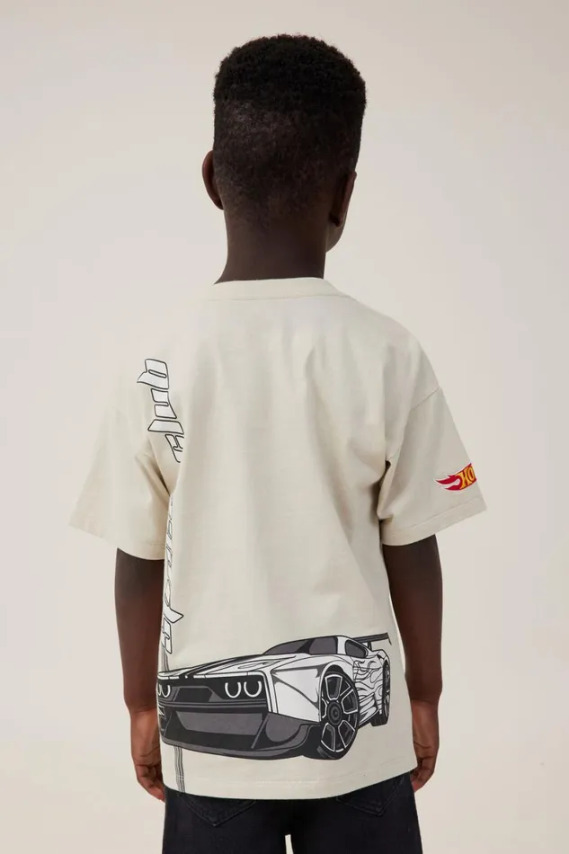 Boys 214 Tops and TShirts Cotton On License Drop Shoulder Short Sleeve Tee Lcn Mat Rainy Dayhot Wheels Speed Club