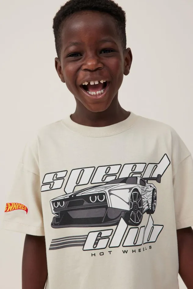 Boys 214 Tops and TShirts Cotton On License Drop Shoulder Short Sleeve Tee Lcn Mat Rainy Dayhot Wheels Speed Club