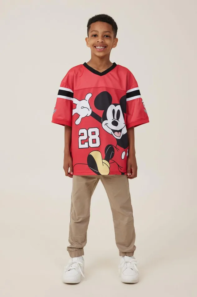 Boys 214 Tops and TShirts Cotton On License Oversized Football Jersey Lcn Dis Red 28mickey