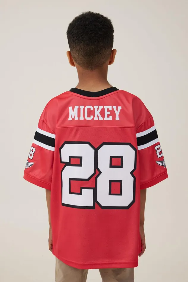 Boys 214 Tops and TShirts Cotton On License Oversized Football Jersey Lcn Dis Red 28mickey