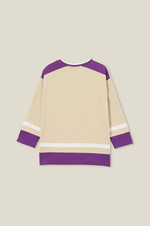 Boys 214 Tops and TShirts Cotton On License Oversized Long Sleeve Tee Lcn Nba Rainy Daylakers Colour Block