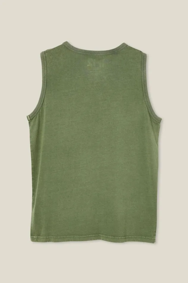 Boys 214 Tops and TShirts Cotton On The Eddy Essential Tank Swag Green Wash