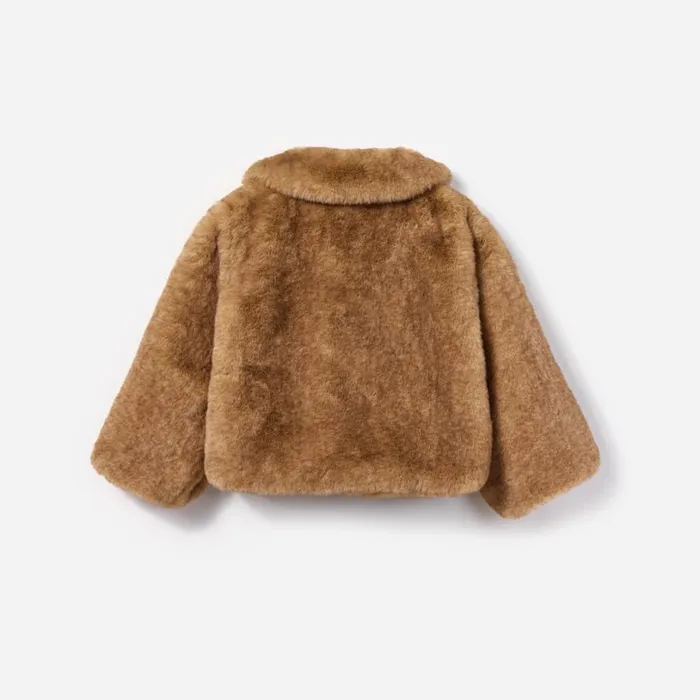 Brown Faux Fur Jacket Kids Self Portrait Party Dresses Brown Faux Fur Jacket Kids Self Portrait Party Dresses