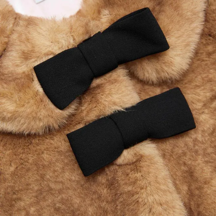 Brown Faux Fur Jacket Kids Self Portrait Party Dresses Brown Faux Fur Jacket Kids Self Portrait Party Dresses