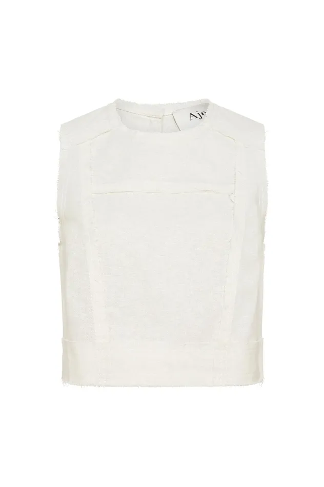 Byblos Cropped Top Ivory Women Aje Tops