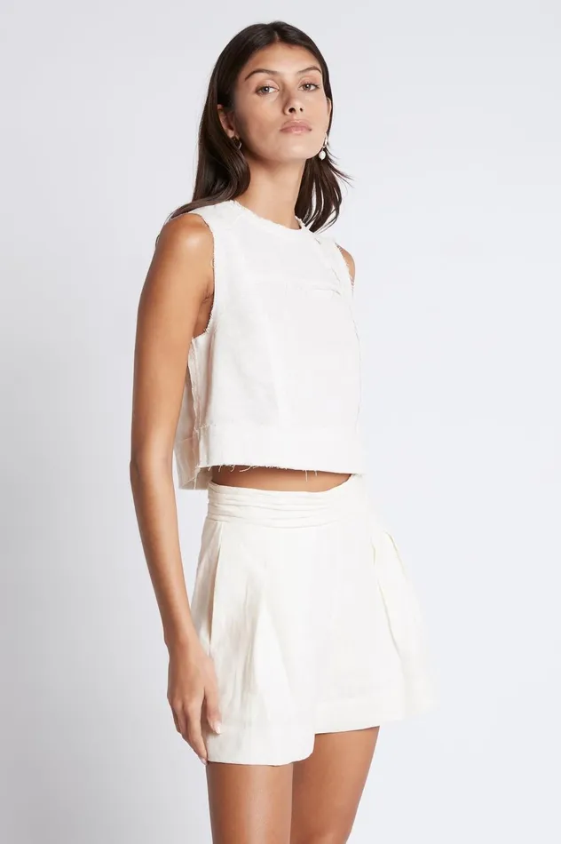 Byblos Cropped Top Ivory Women Aje Tops