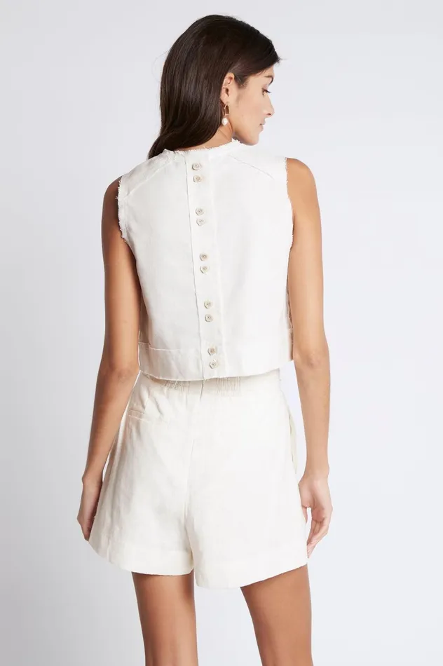 Byblos Cropped Top Ivory Women Aje Tops
