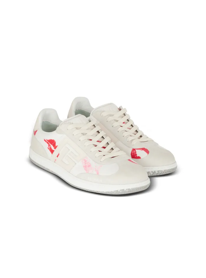 Calfskin Swan Trainers White Men Balmain Sneakers