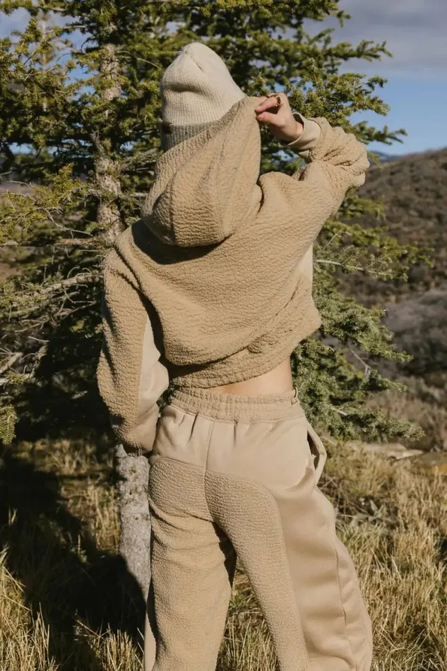 Callie Sherpa Hoodie In Camel Camel Women Bohme Sets