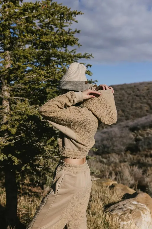 Callie Sherpa Hoodie In Camel Camel Women Bohme Sets