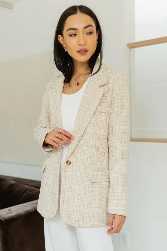Camila Blazer Tan Women Bohme Outerwear