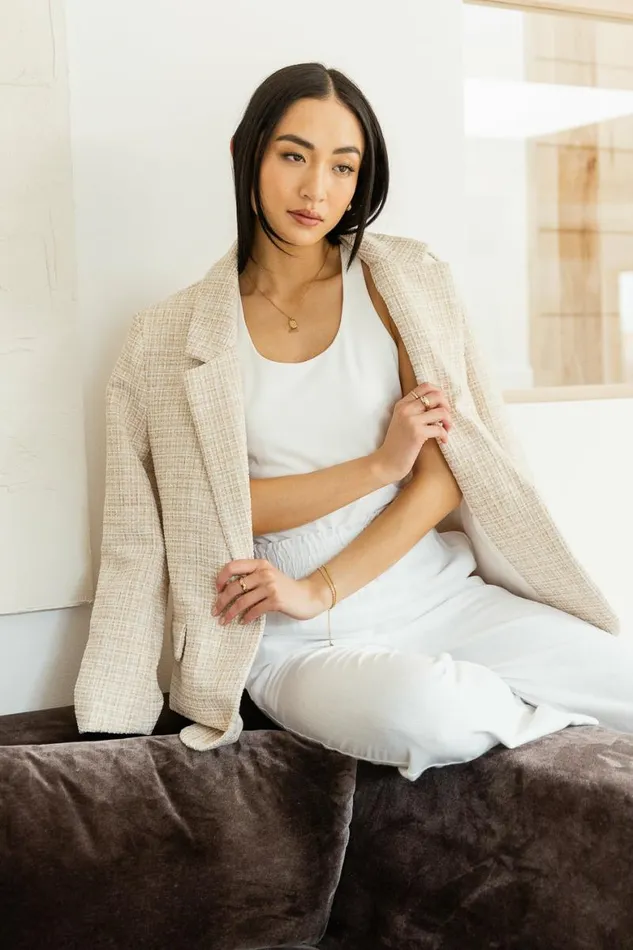 Camila Blazer Tan Women Bohme Outerwear