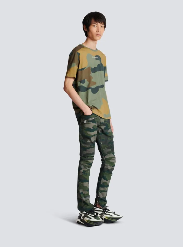 Camouflage Vintage Tshirt Khaki Men Balmain TShirts