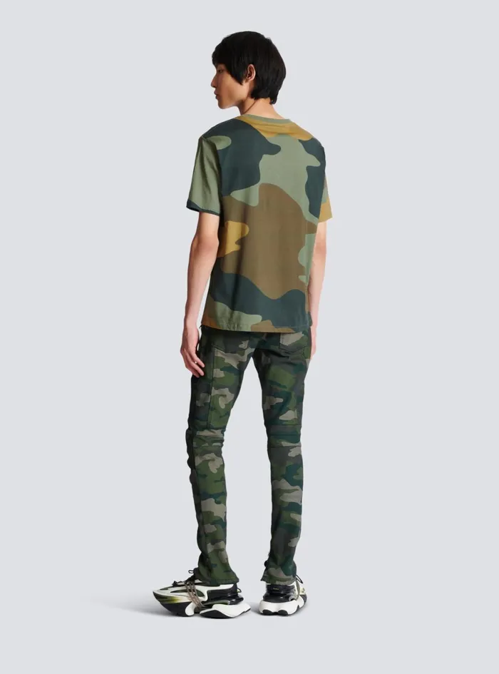 Camouflage Vintage Tshirt Khaki Men Balmain TShirts